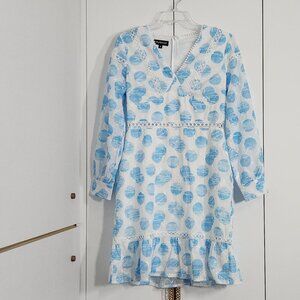 Eilly Bazar Dress Size M Boho Knee Length Long Sleeves Baby Shower